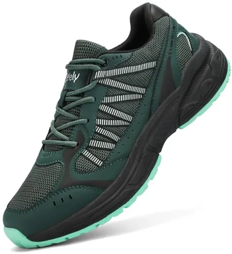 Kricely Men's Walking Shoes Breathable Tennis Running Shoes Lace Up Non Slip Sneakers Athletic Gym Sports Shoes for Men