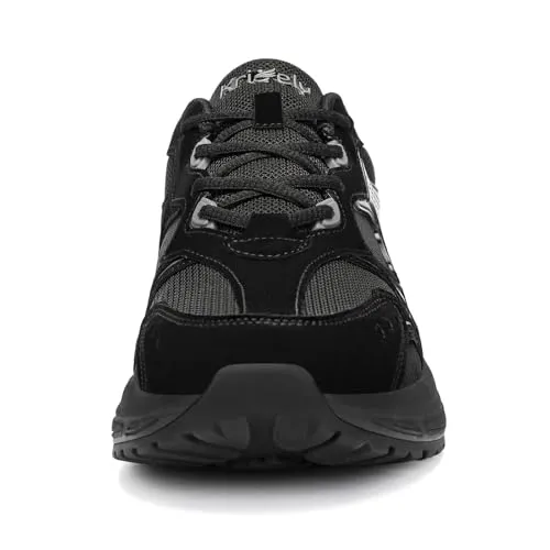 Kricely Men's Walking Shoes Breathable Tennis Running Shoes Lace Up Non Slip Sneakers Athletic Gym Sports Shoes for Men