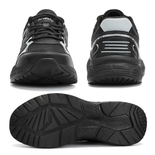 Kricely Men's Walking Shoes Breathable Tennis Running Shoes Lace Up Non Slip Sneakers Athletic Gym Sports Shoes for Men