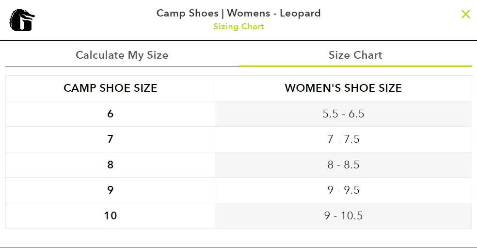 LADIES LEOPARD CAMP SHOES