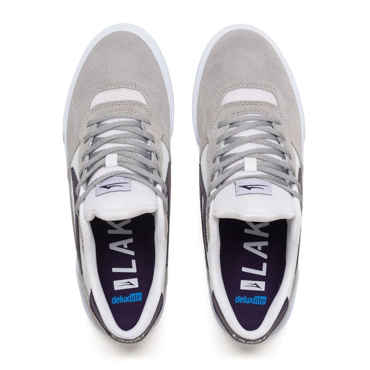 Lakai Cambridge Skate Shoes - Light Grey / White