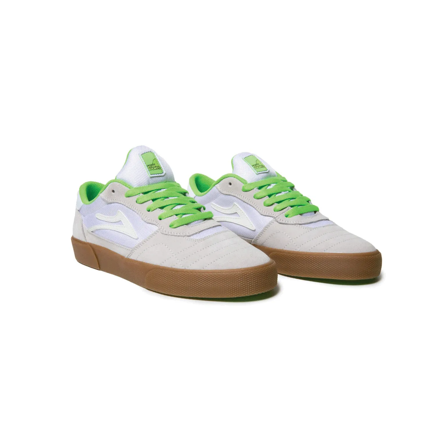 Lakai - Yeah Right Cambridge Shoes - White/UV Green SALE