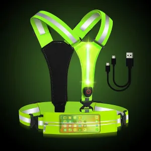 LED Reflective Vest Night Running Vest Glowing Reflector Straps Safety Vest Cycling Vest Warning Lights Reflective Vest Belt