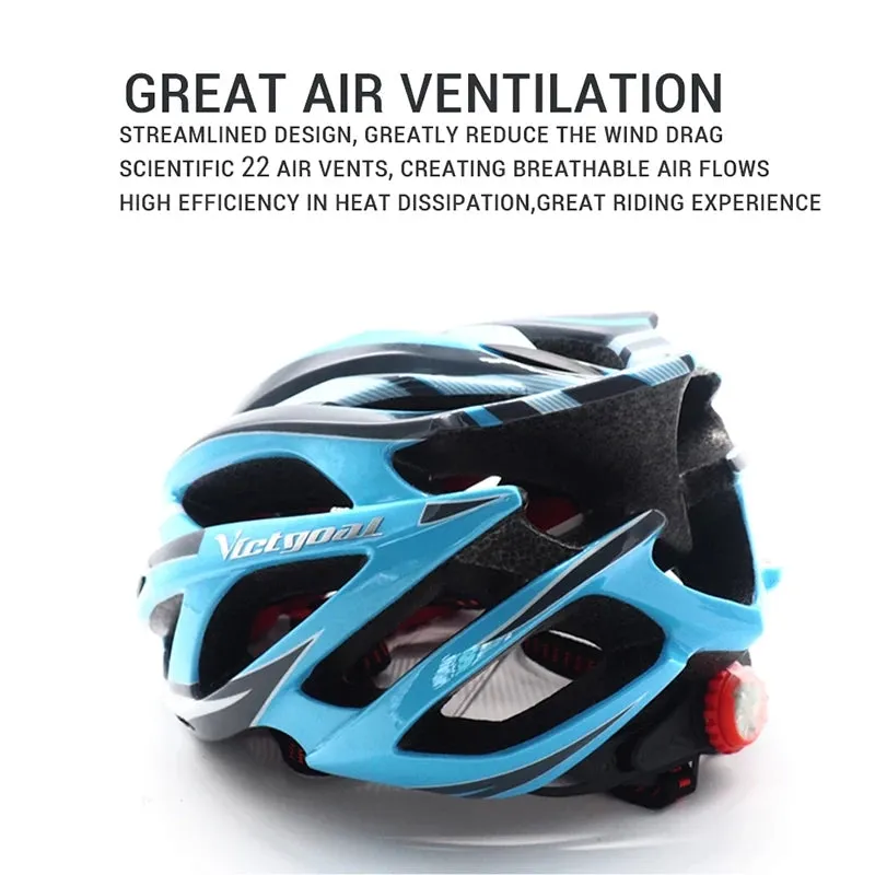Lightweight Cycling Protective Helmet   Integrated Safety Warning Led