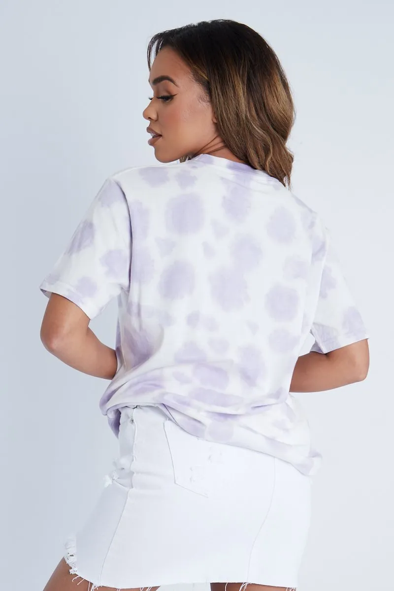 Lilac Jersey Tie Dye T-Shirt -Sayana