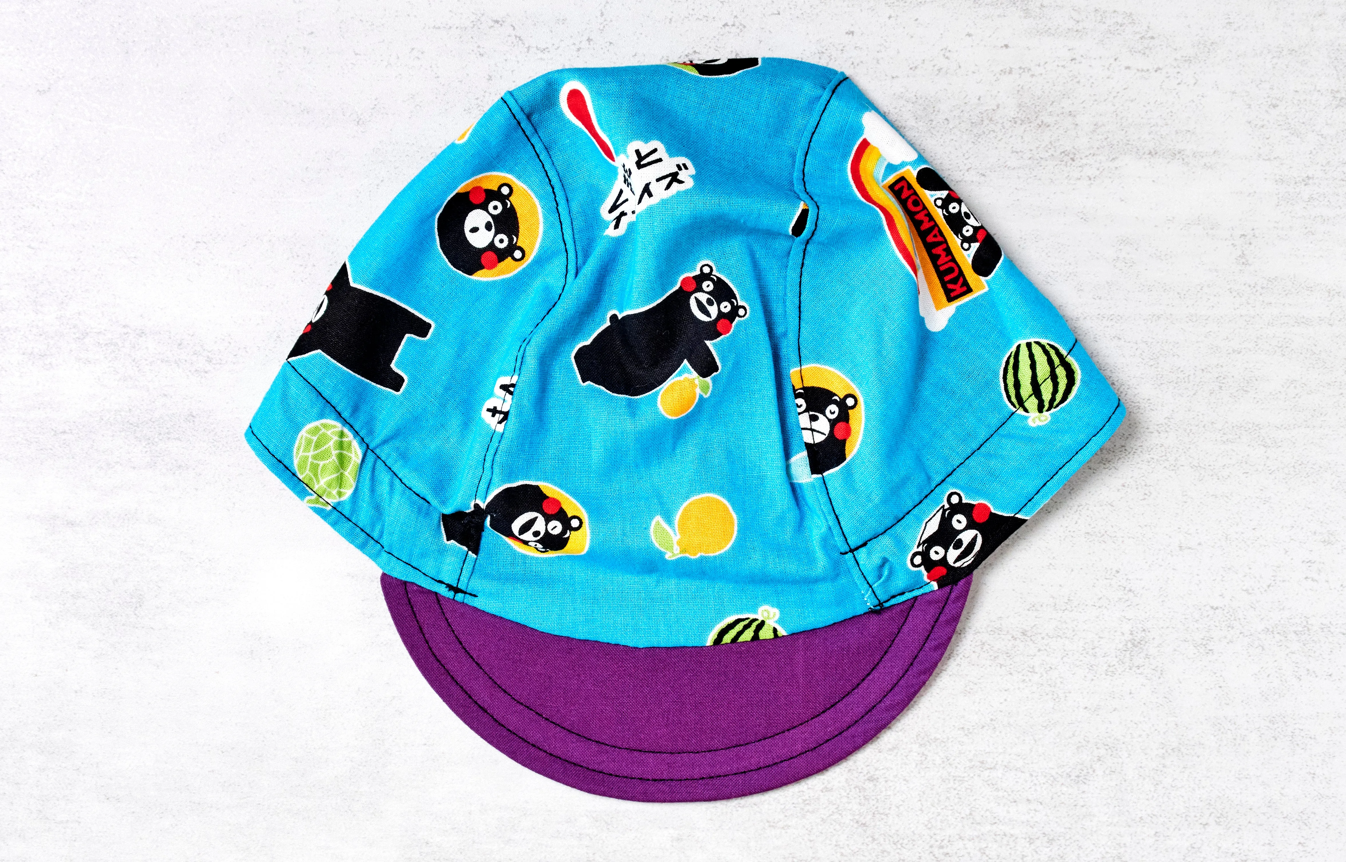 Little Kumamon Bear Purple Brim Cycling Cap