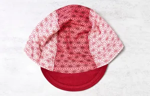 Little Pink Maroon Sashiko stars Cycling Cap Ver 2.0