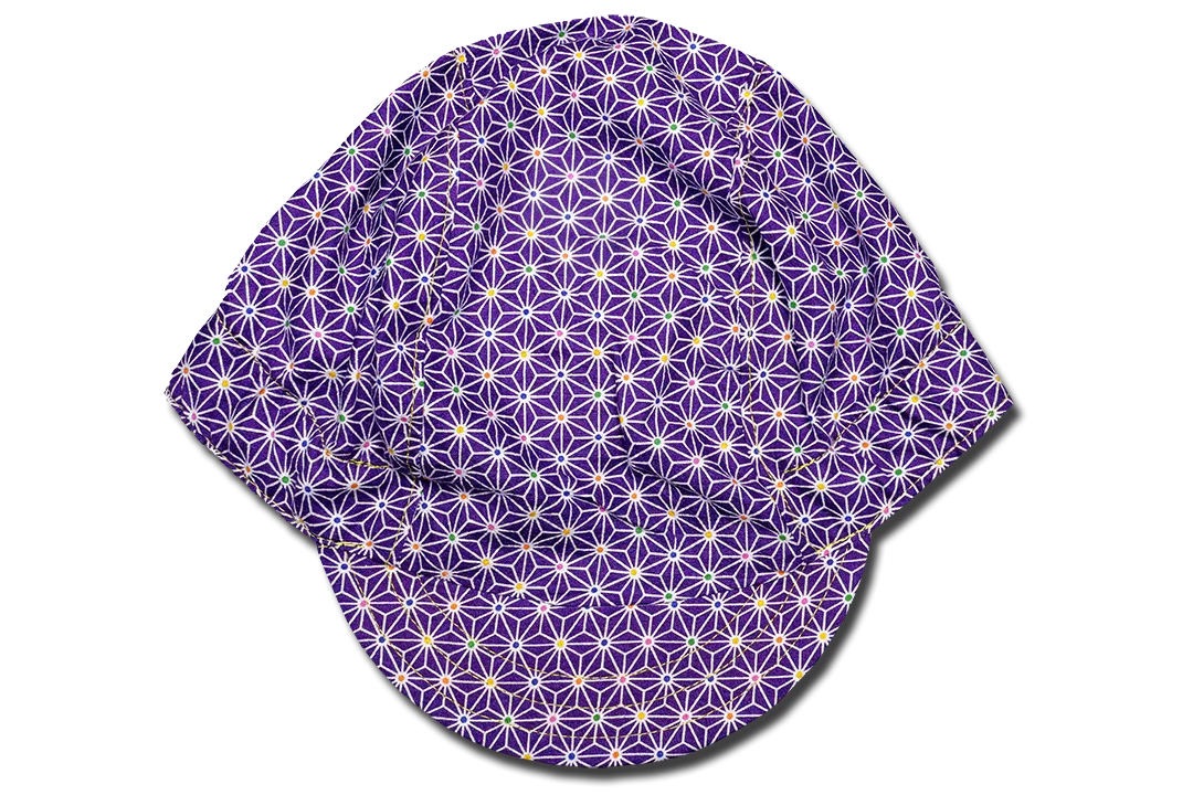 Little Purple Sashiko Star Cycling Cap