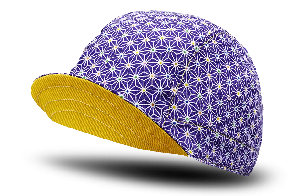 Little Purple Sashiko Star Cycling Cap