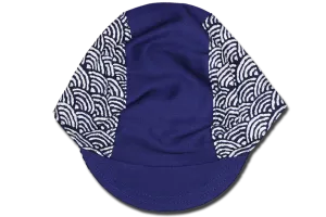 Little Sashiko Wave on Blue Cycling Cap