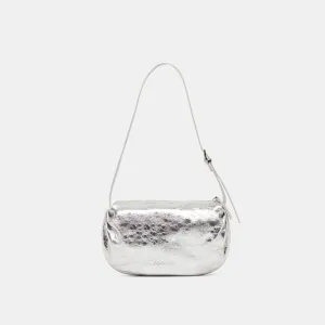 LIVI SHOULDER BAG SILVER DISTRESSED LEATHER