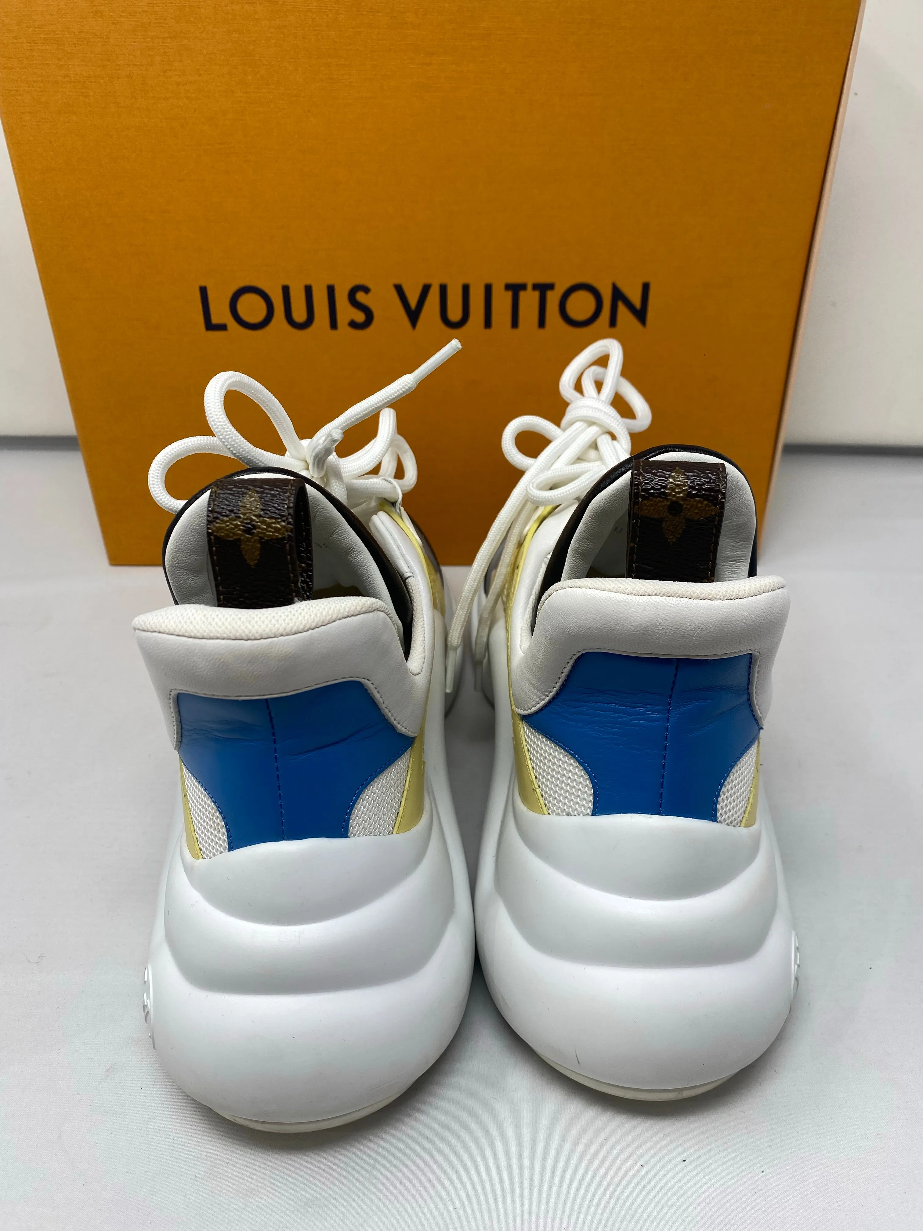 Louis Vuitton Yellow Leather Monogram Canvas And Mesh LV Archlight High Top Sneakers