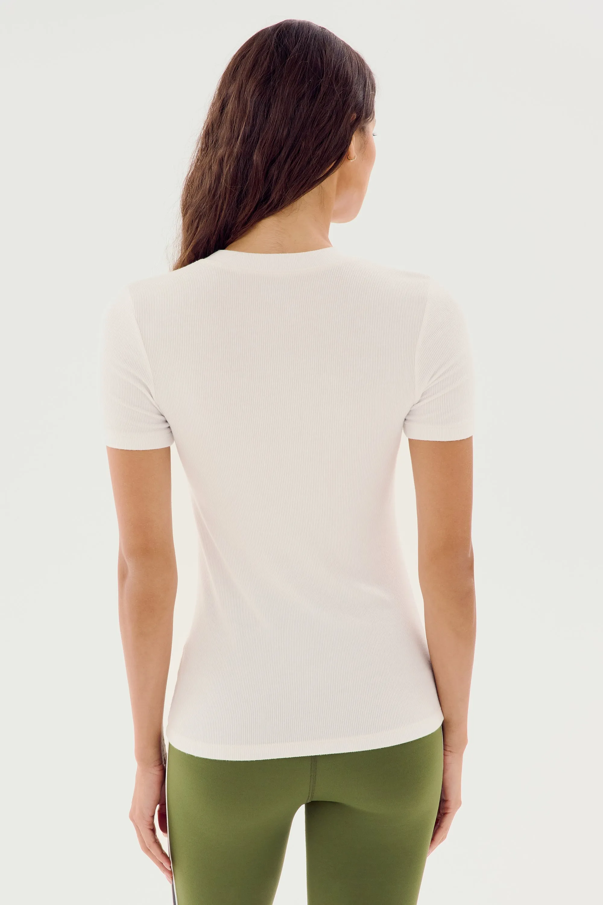 Louise Rib Short Sleeve - White