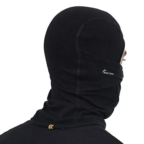Marc Loire Lightweight Breathable Stretchable Motorcycle Balaclava Full Face Mask for men and women Protects from Wind, Sun, Dust for biking, Cycling, Running and Outdoor Activities (Black, Pack of 1)