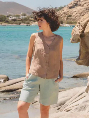 Matilda Long Linen Shorts | Multiple Colours