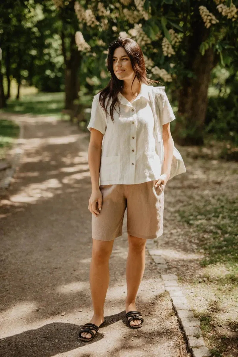 Matilda Long Linen Shorts | Multiple Colours