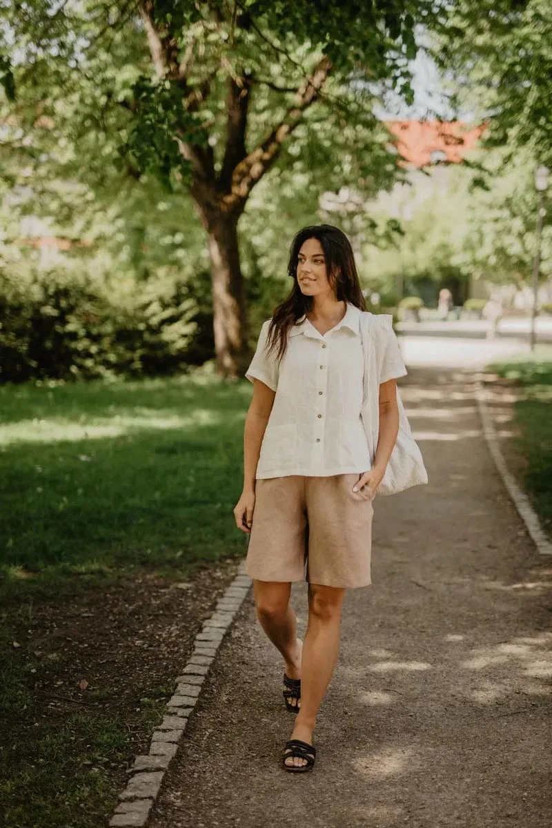 Matilda Long Linen Shorts | Multiple Colours