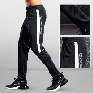 Men Sport Running Pants With Zipper Pockets
