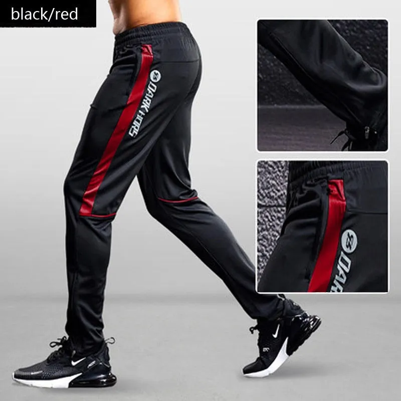 Men Sport Running Pants With Zipper Pockets
