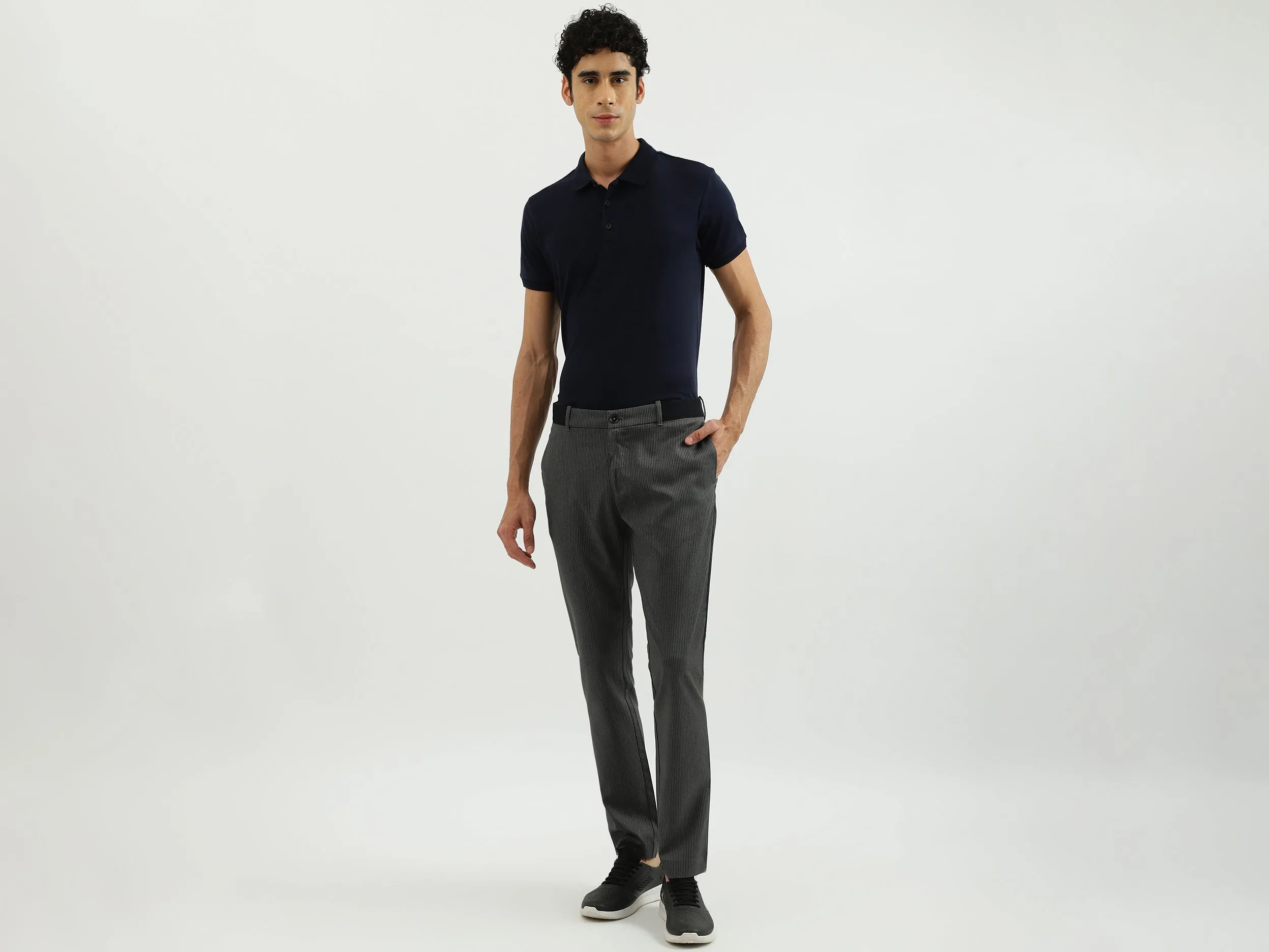 Men Stripe Slim Fit Trouser
