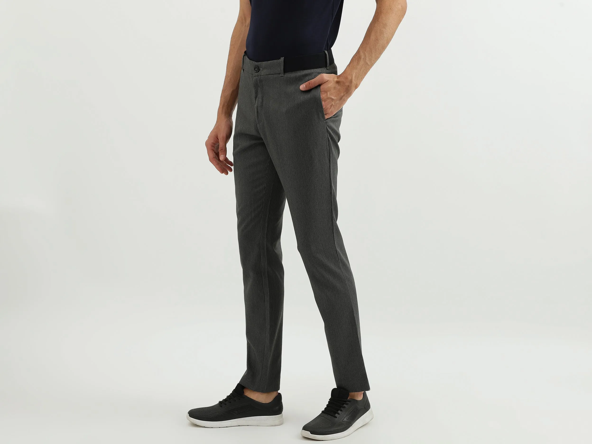 Men Stripe Slim Fit Trouser