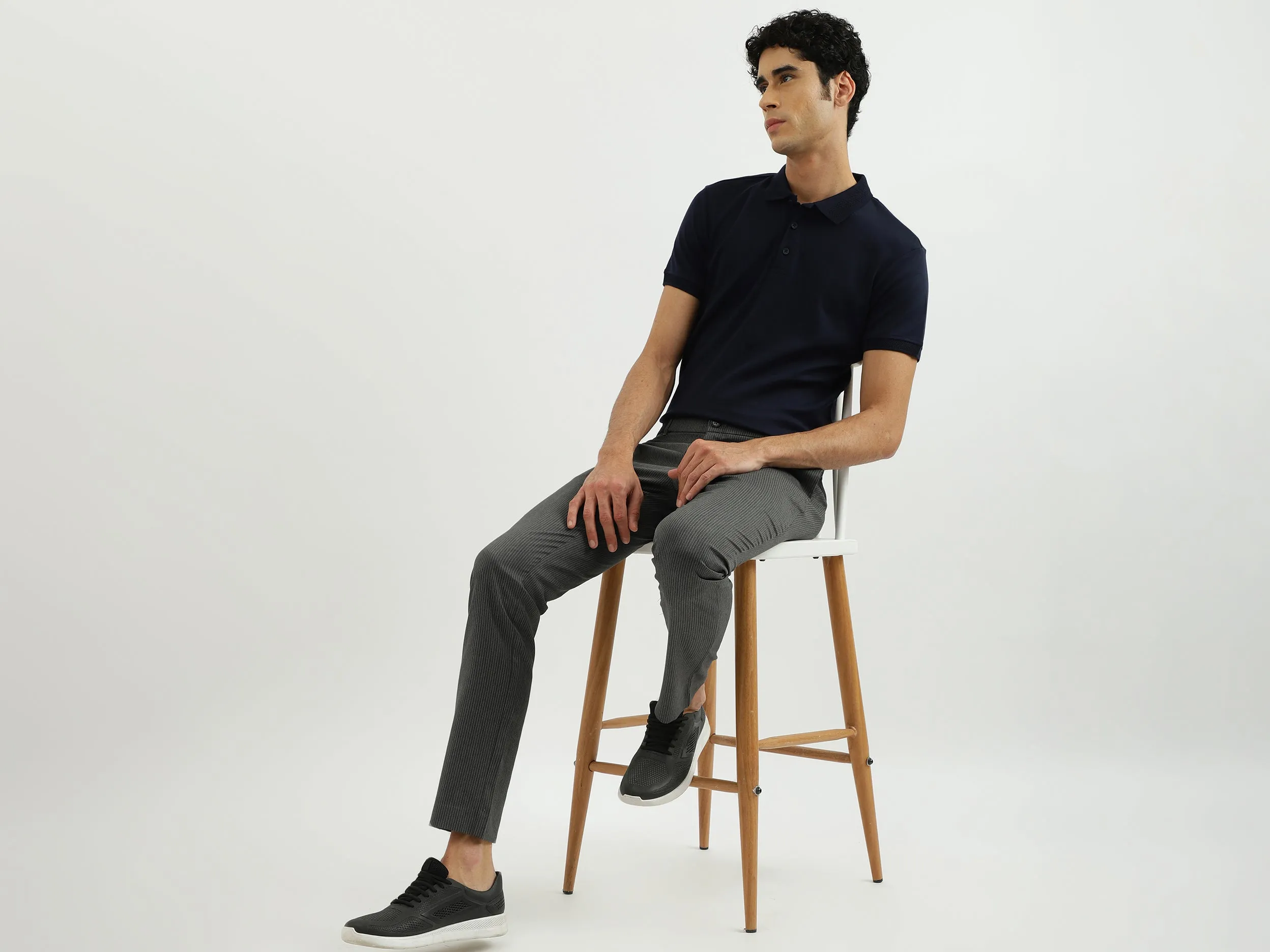 Men Stripe Slim Fit Trouser