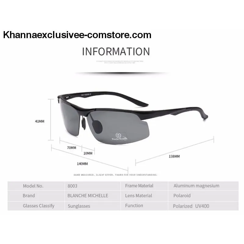 Men's Branded Polarized Sports Driving Night Vision Goggles Fishing UV 400 Rimless Sunglasses