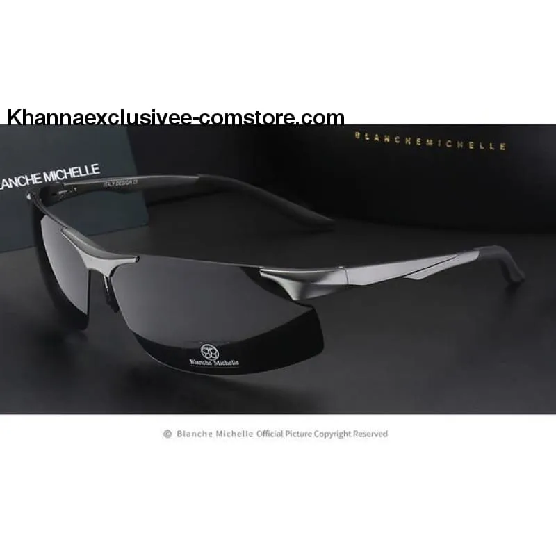 Men's Branded Polarized Sports Driving Night Vision Goggles Fishing UV 400 Rimless Sunglasses