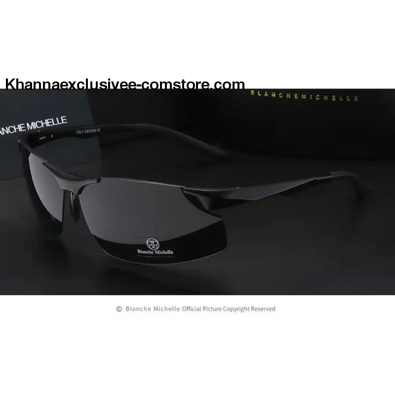 Men's Branded Polarized Sports Driving Night Vision Goggles Fishing UV 400 Rimless Sunglasses