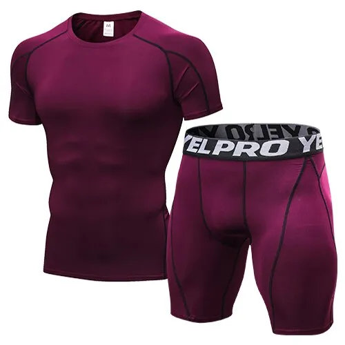 Men's Compression Tracksuit 2 Piece Fitness  Suit