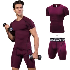 Men's Compression Tracksuit 2 Piece Fitness  Suit
