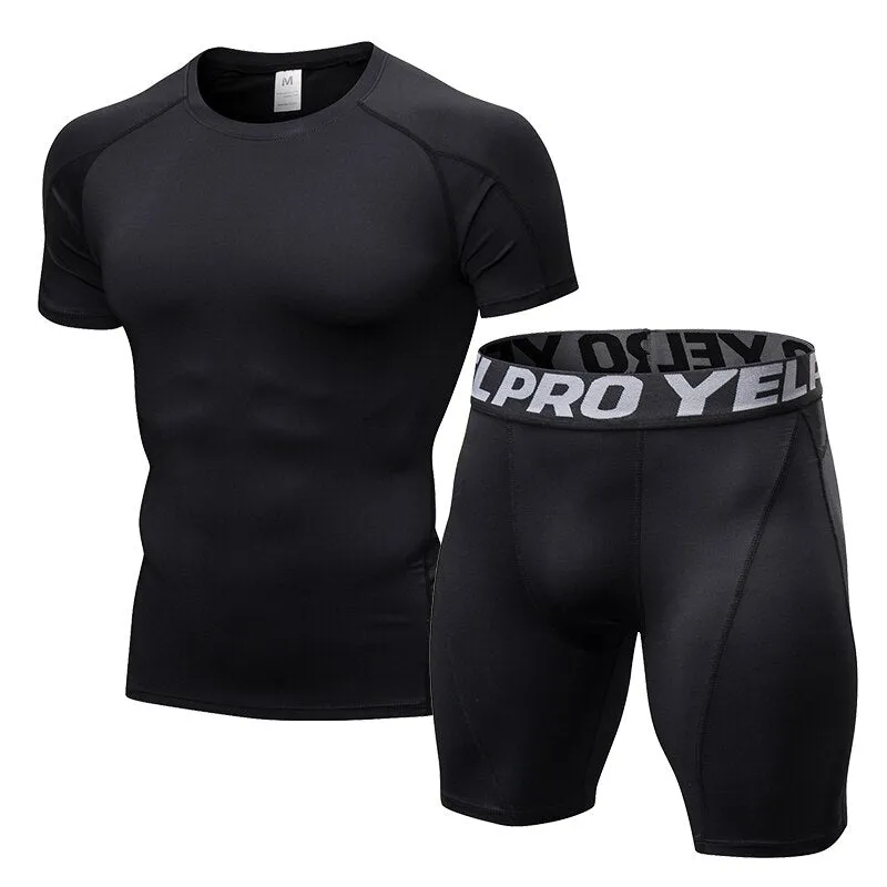 Men's Compression Tracksuit 2 Piece Fitness  Suit