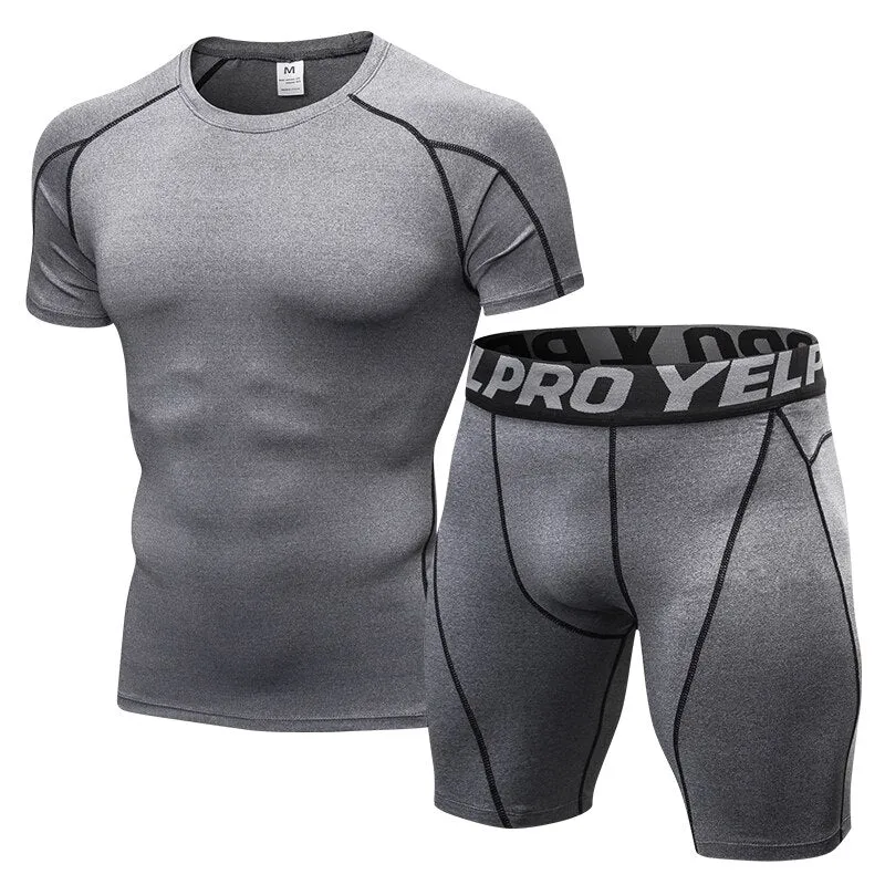 Men's Compression Tracksuit 2 Piece Fitness  Suit