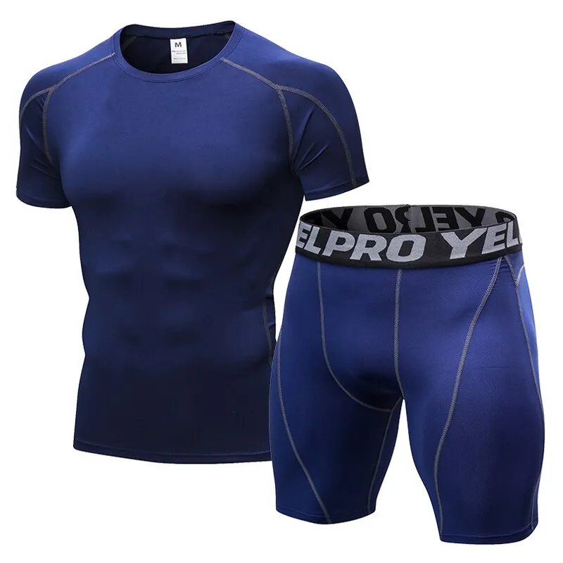Men's Compression Tracksuit 2 Piece Fitness  Suit