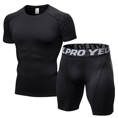 Men's Compression Tracksuit 2 Piece Fitness  Suit