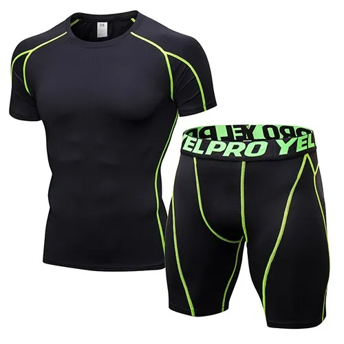 Men's Compression Tracksuit 2 Piece Fitness  Suit