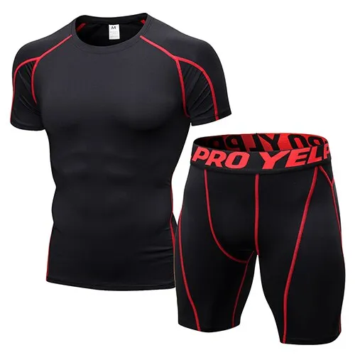 Men's Compression Tracksuit 2 Piece Fitness  Suit