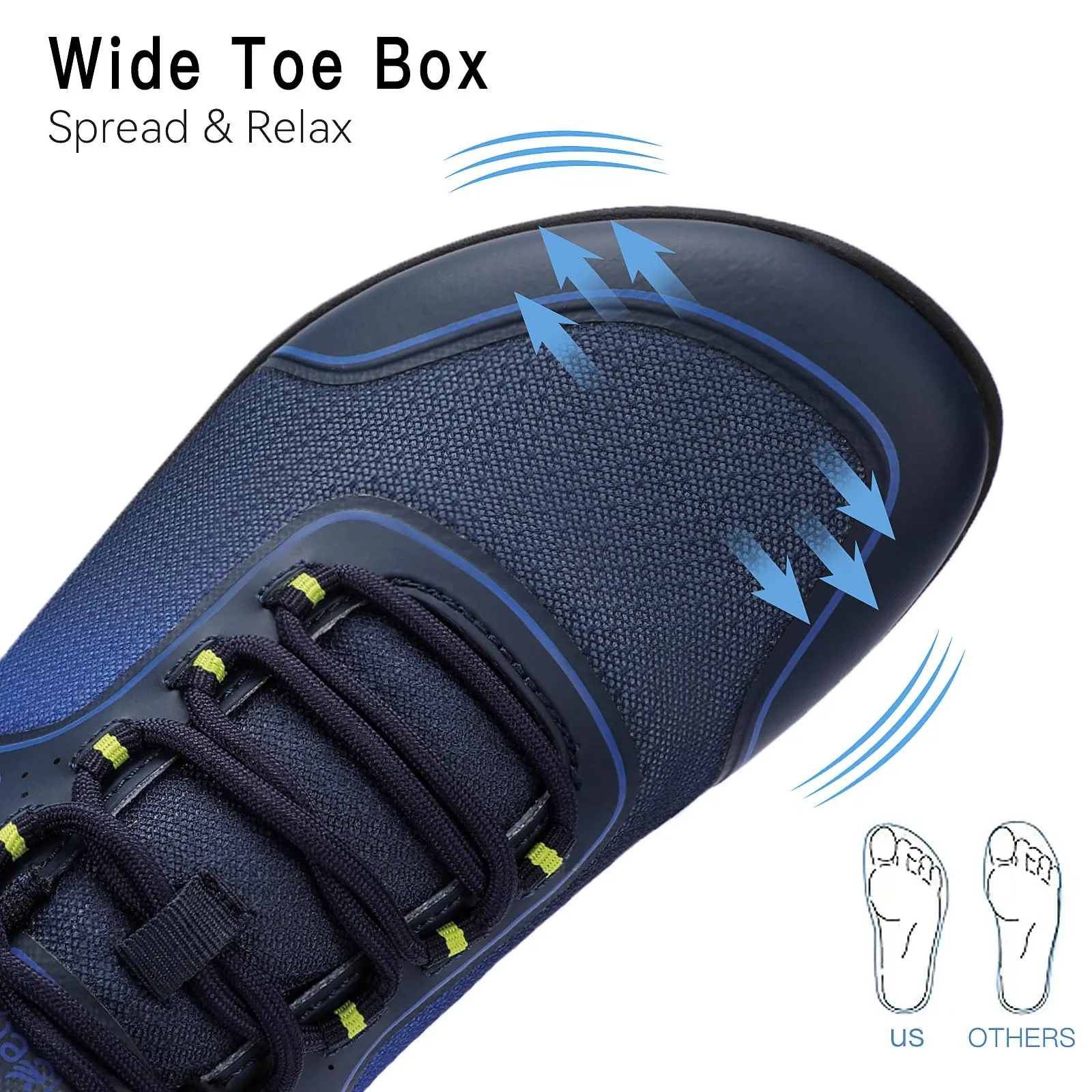 Men's Hike Barefoot Shoes | Wide Toe Box Minimalist Shoes for Gym Workout | Grounded Footwear Cross-Trainer Athletic Sneakers