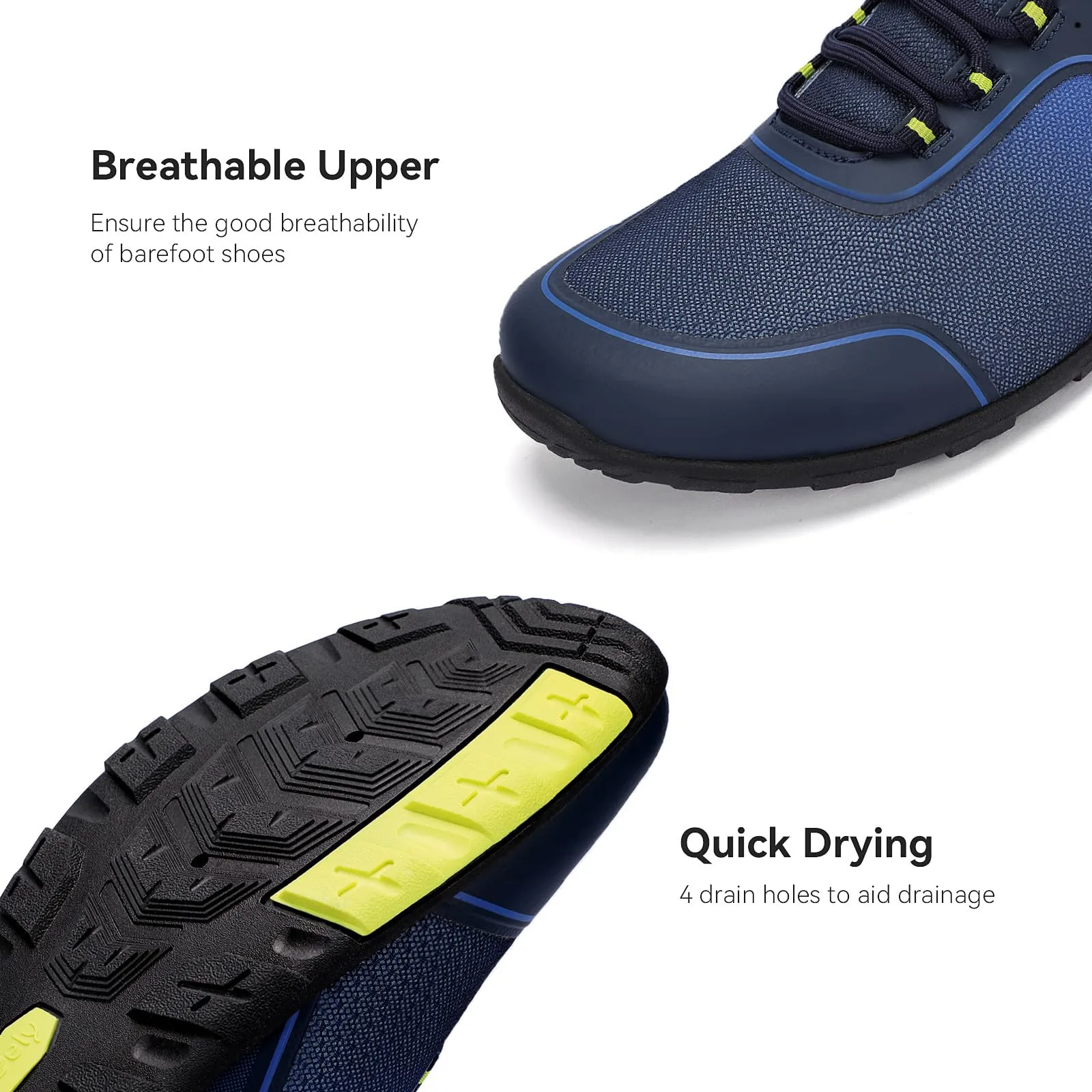 Men's Hike Barefoot Shoes | Wide Toe Box Minimalist Shoes for Gym Workout | Grounded Footwear Cross-Trainer Athletic Sneakers