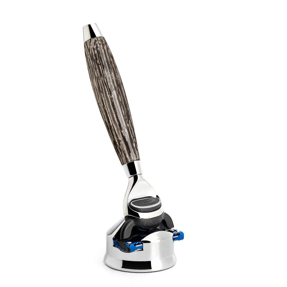 MÜHLE EDITION 3 Pc. Shaving Set, Silvertip Badger / Fusion, Ancient Oak & Sterling Silver