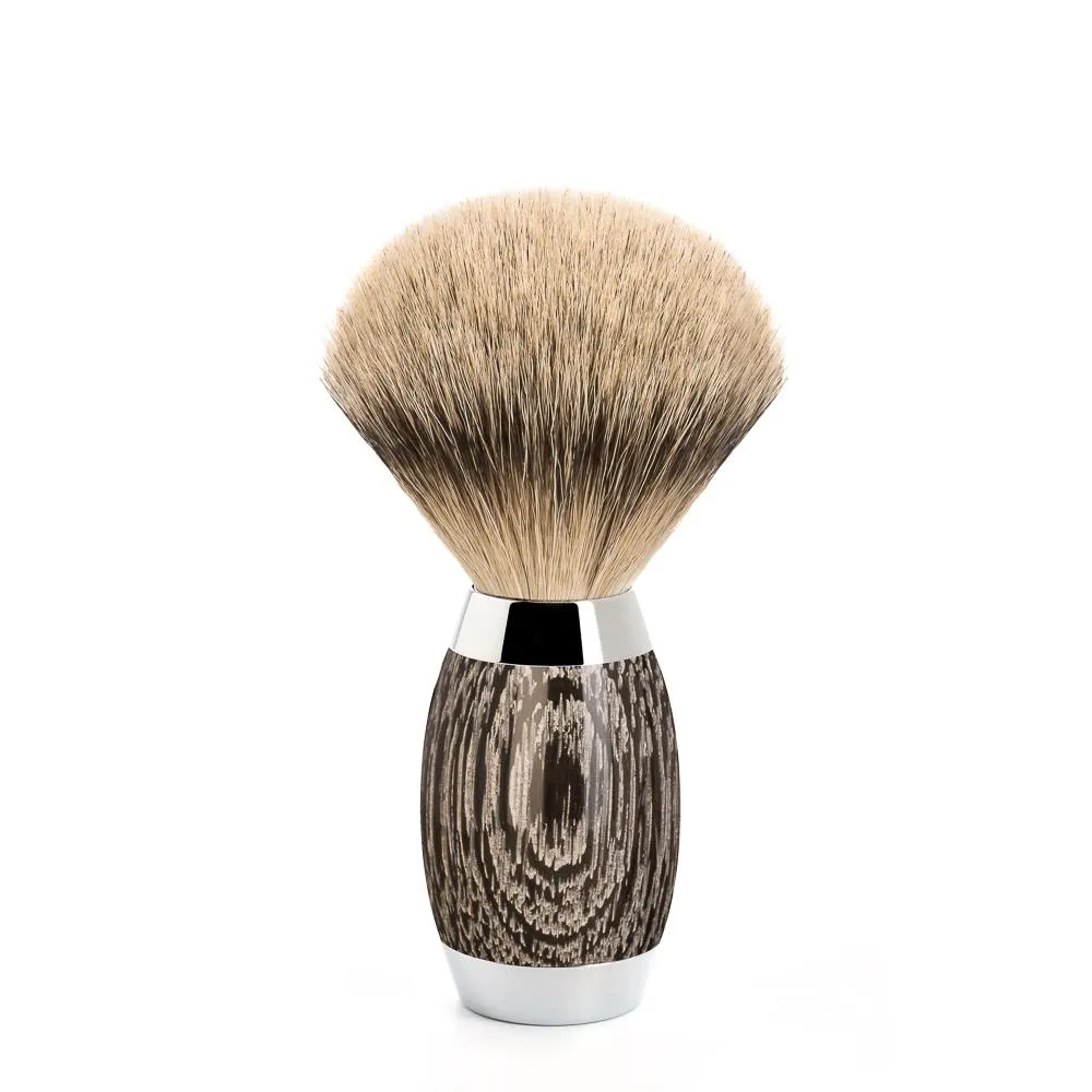 MÜHLE EDITION 3 Pc. Shaving Set, Silvertip Badger / Safety Razor, Ancient Oak & Silver