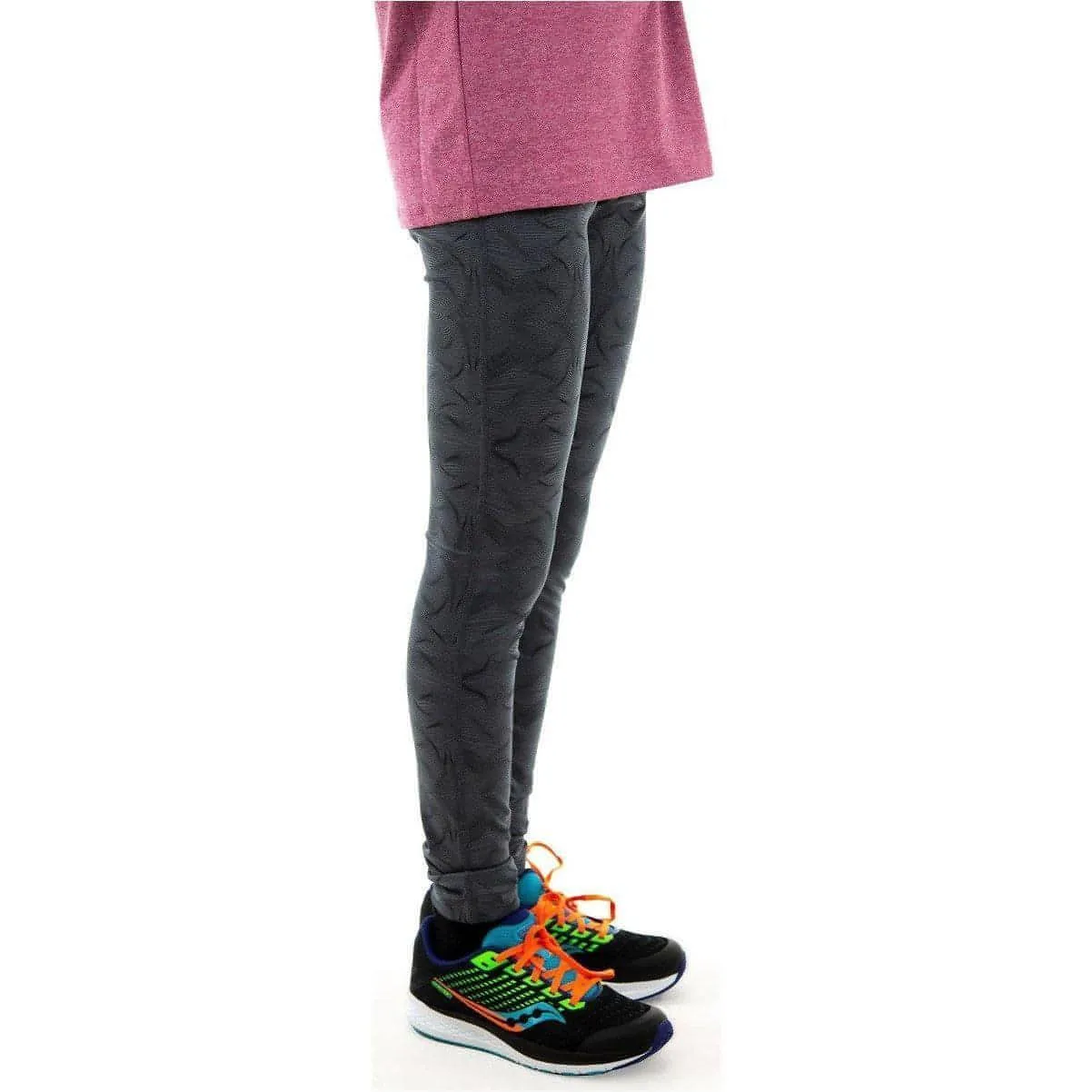 More Mile Girls Long Running Tights - Grey
