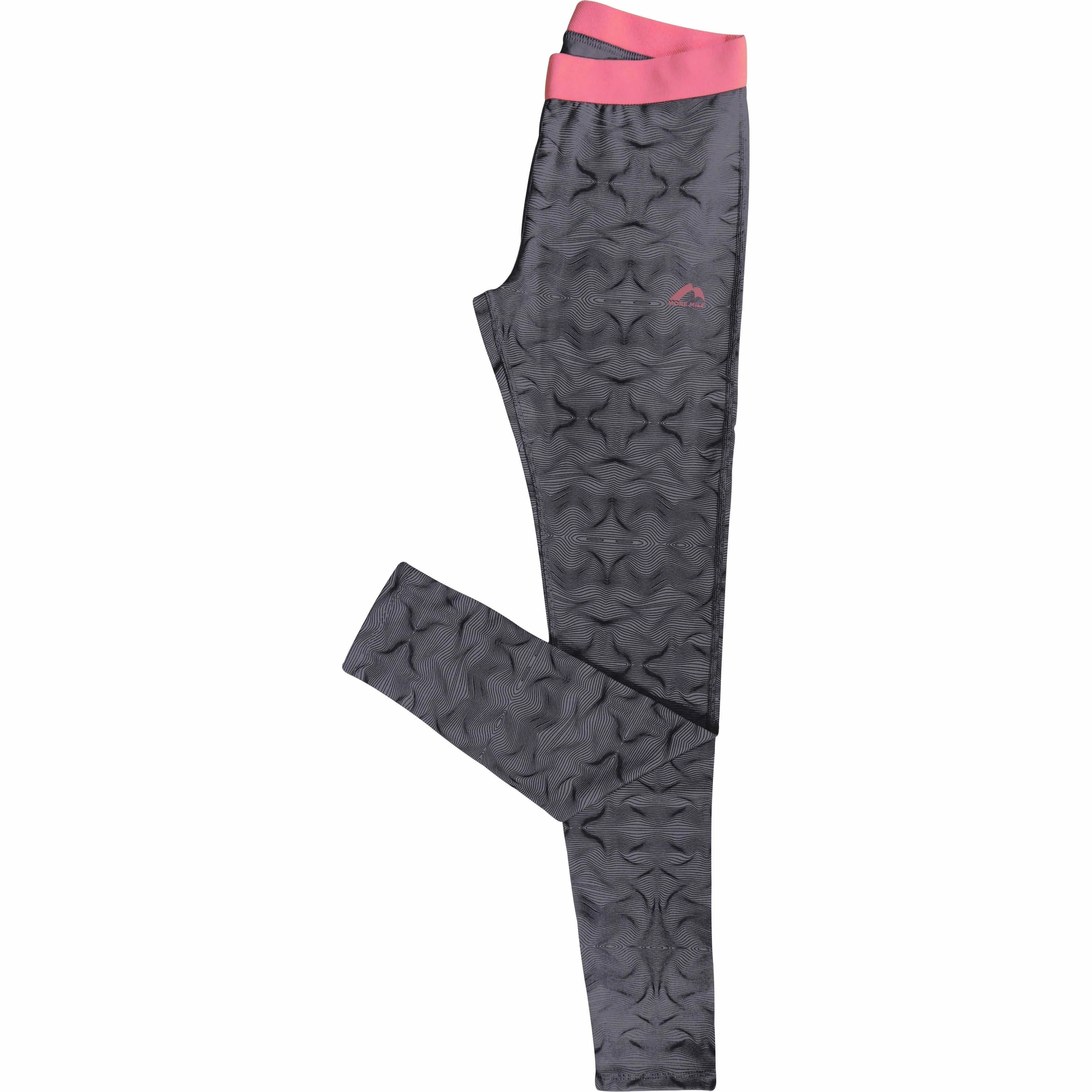 More Mile Girls Long Running Tights - Grey
