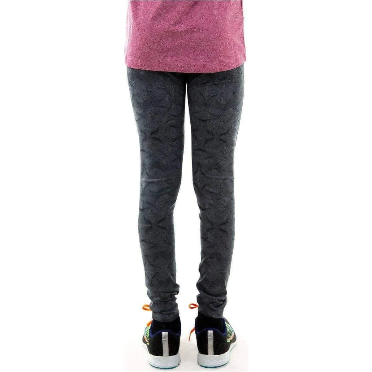 More Mile Girls Long Running Tights - Grey