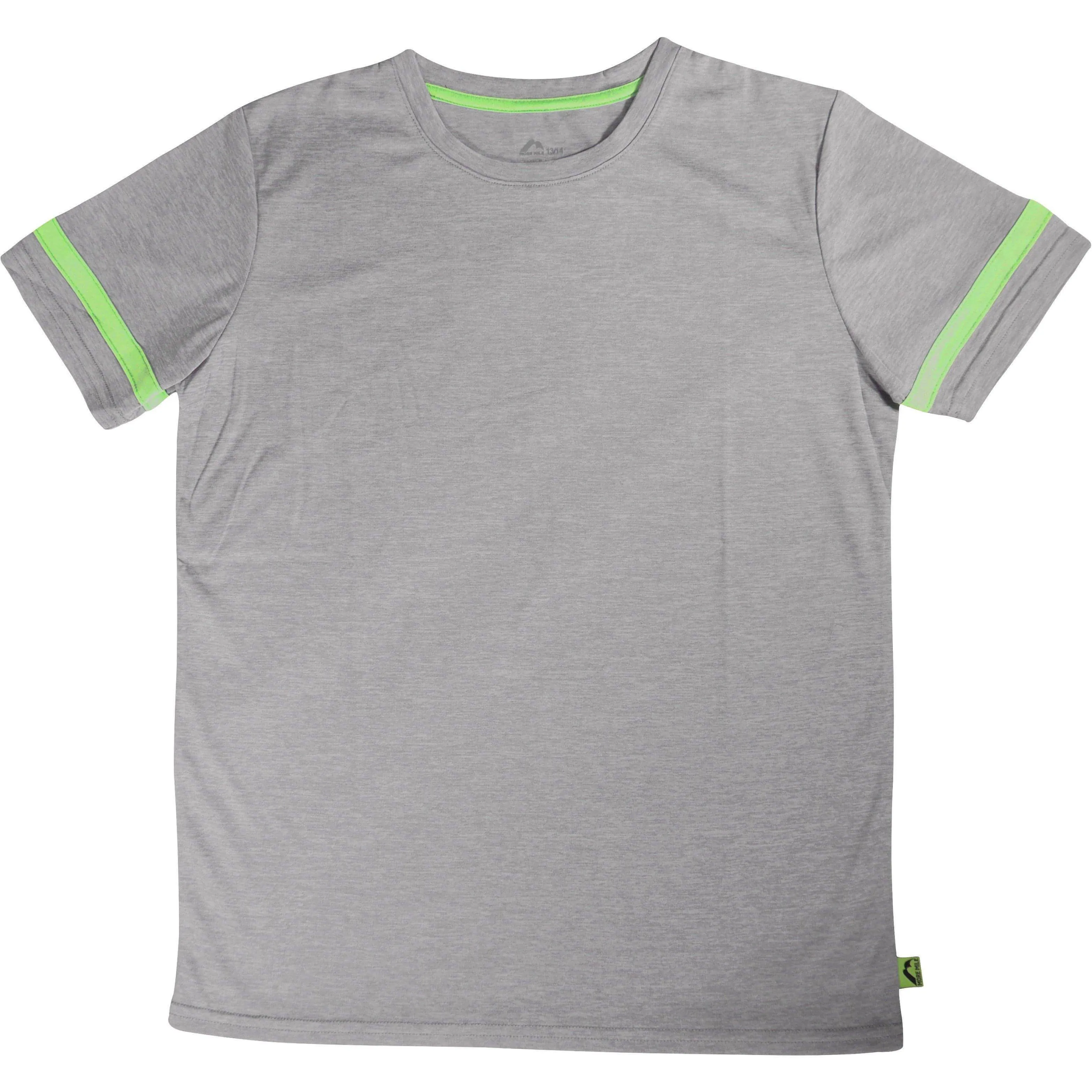 More Mile Marl Boys Short Sleeve Running Top - Grey