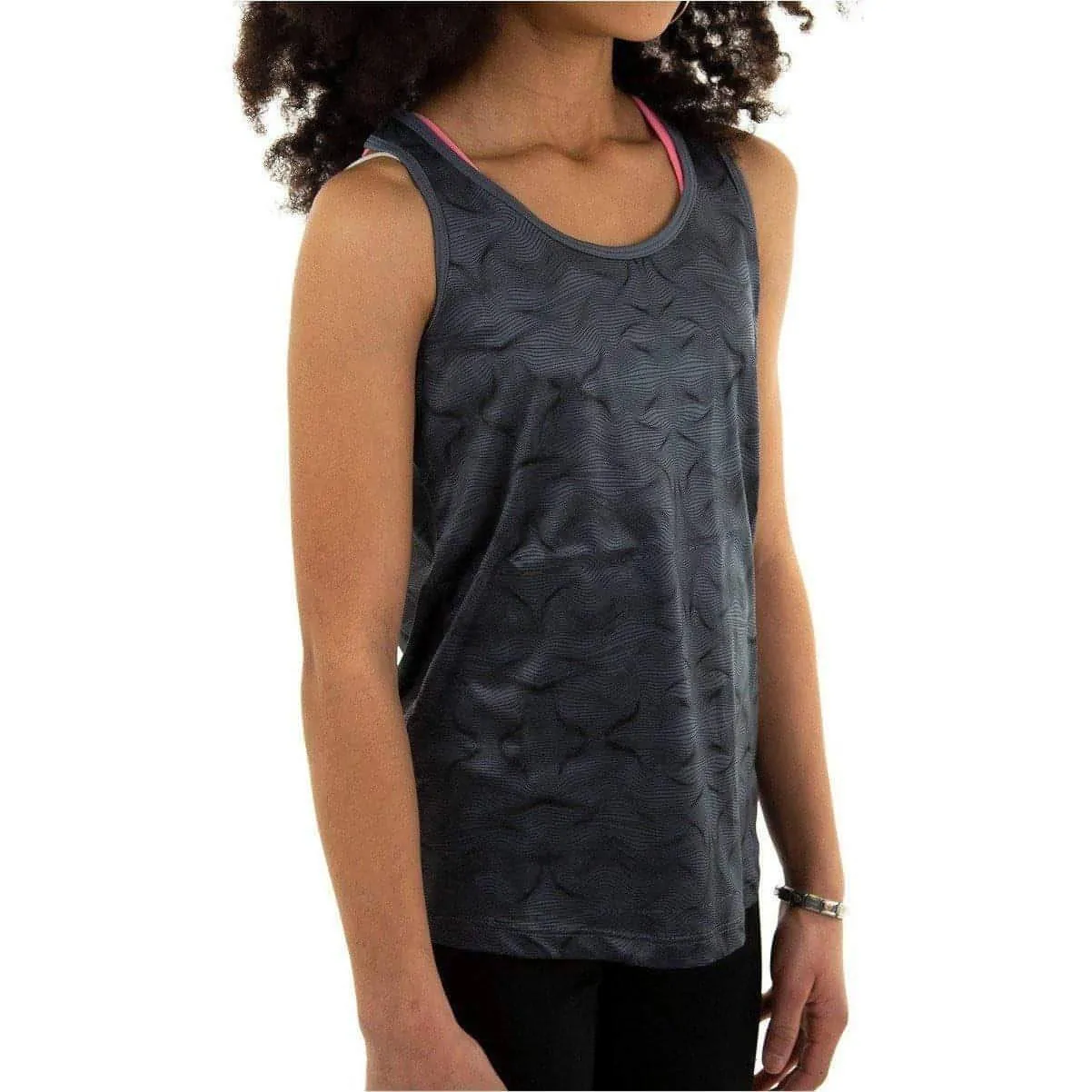 More Mile Racer Back Girls Running Vest - Grey