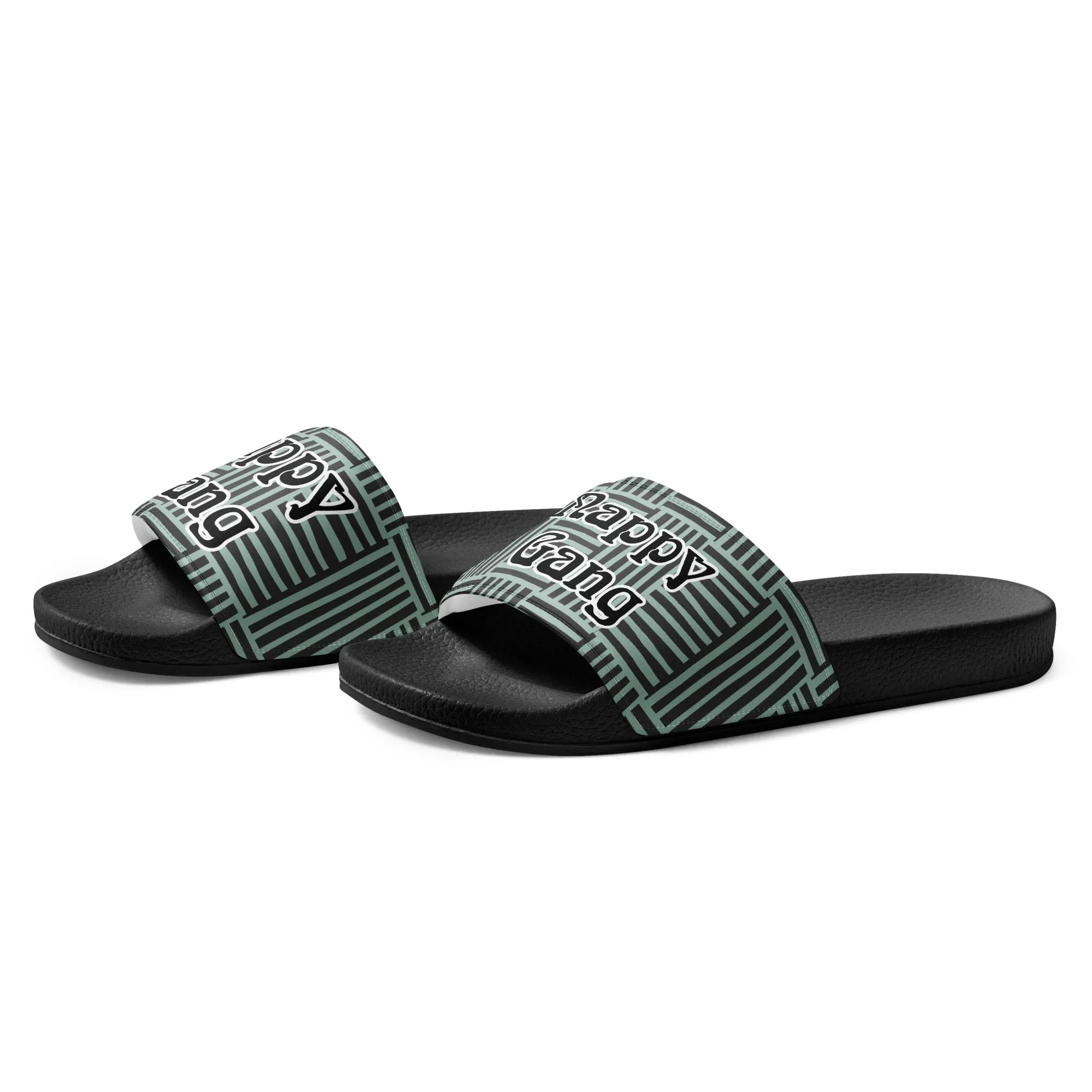 Nappy Gang Green and Black Striped Men’s slides