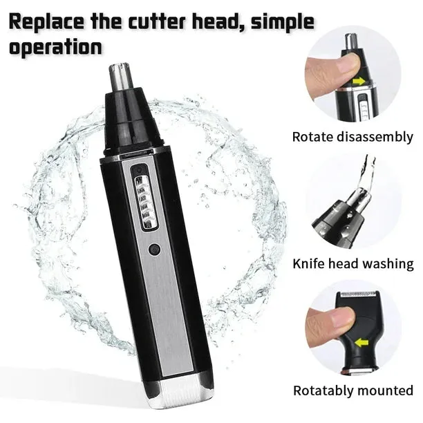NEW Ear and Nose Hair Trimmer, 4 in 1 Electric Rechargeable Men's Nose Hair Trimmer Professional Painless Nose Hair Remover with Waterproof Dual Edge Blades