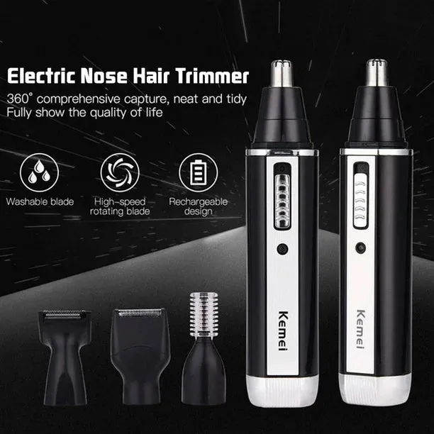 NEW Ear and Nose Hair Trimmer, 4 in 1 Electric Rechargeable Men's Nose Hair Trimmer Professional Painless Nose Hair Remover with Waterproof Dual Edge Blades