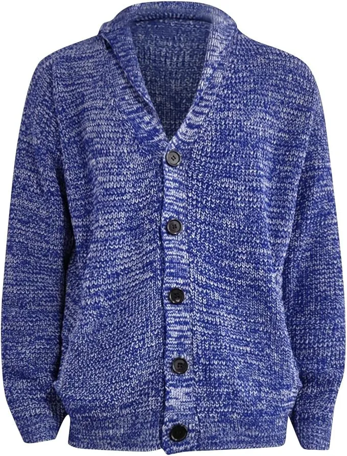 New Men's Long Sleeve Knit Sweater Blue Fits like L